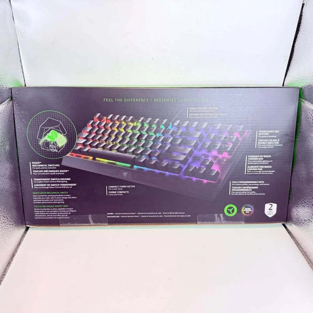 Razer BlackWidow V3 Tenkeyless Mechanical Gaming Keyboard Green Switches RGB TKL